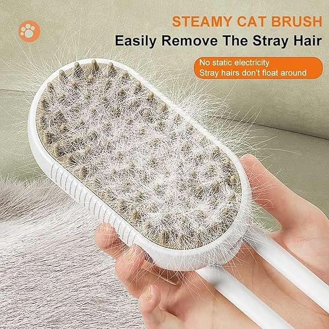 3-in-1 Steam Grooming Brush for Dogs & Cats | USB Rechargeable