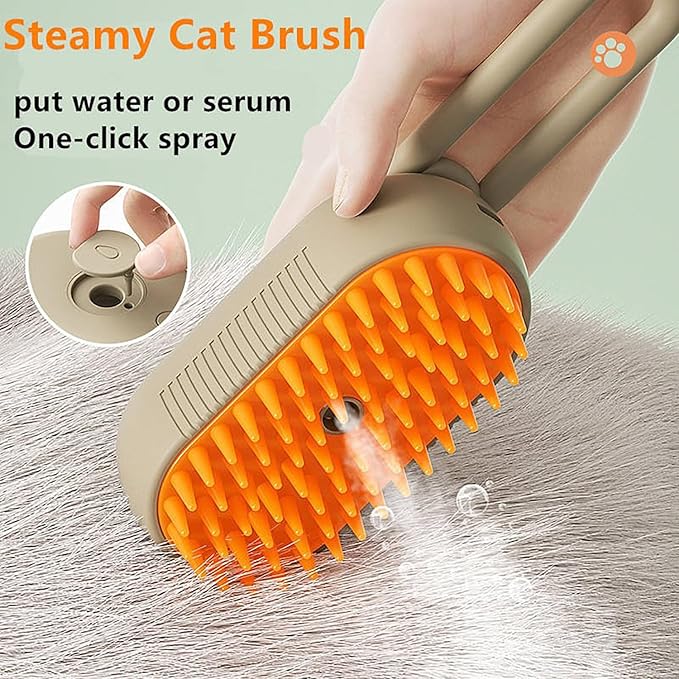 3-in-1 Steam Grooming Brush for Dogs & Cats | USB Rechargeable