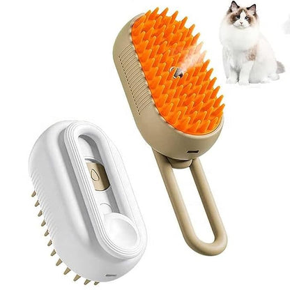 3-in-1 Steam Grooming Brush for Dogs & Cats | USB Rechargeable