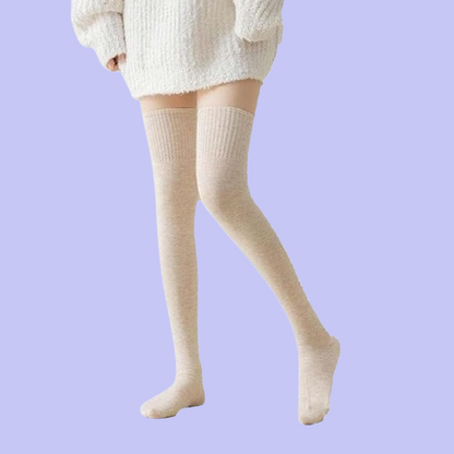 Woolen Knee-Length Socks & Thigh-High Leg Warmers for Women - 1 Pair, Multicolor