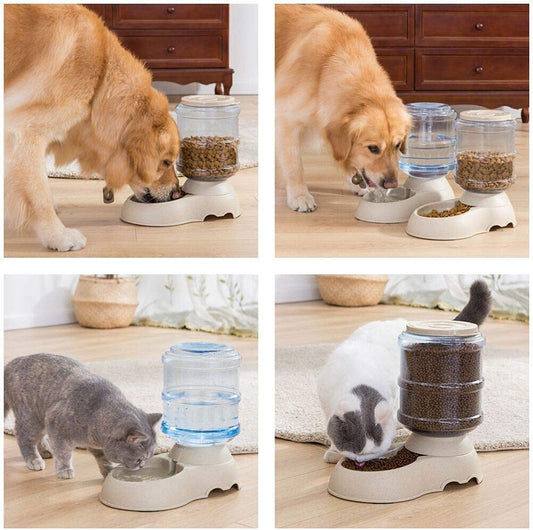 Automatic Pet Water & Food Dispenser – 3.5L Gravity Feeder